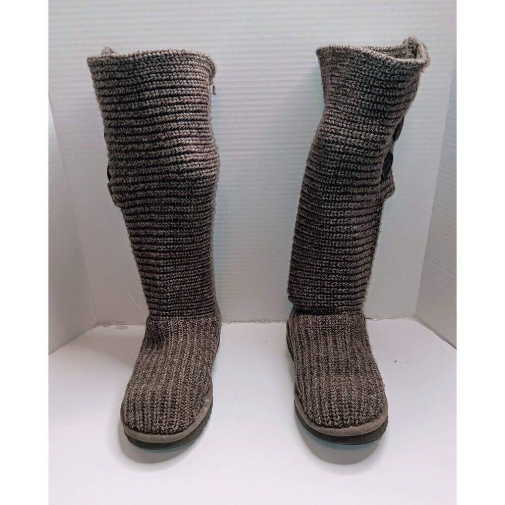 UGG Australia Womens Classic Cardy Tall Knit Boots With Button Detail